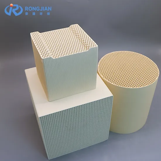 25セル、40セル、43セル、50セル、60セルアルミナハニカムセラミック熱交換器